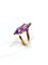 Bague 56 Bague en or rose 18 carats à améthyste ovale 58 Facettes