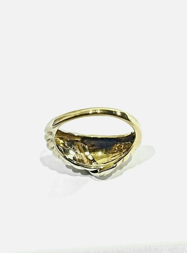 Bague 54 Bague en or jaune et blanc 18 carats à 7 diamants 58 Facettes