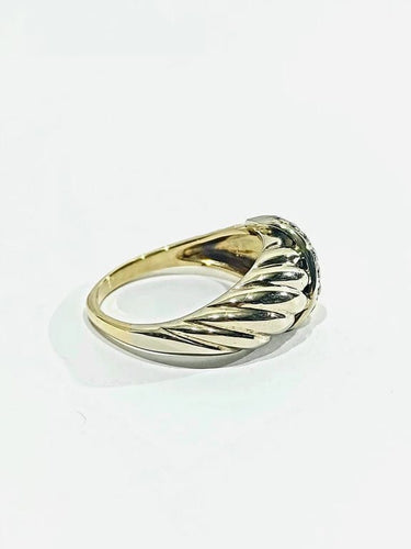 Bague 54 Bague en or jaune et blanc 18 carats à 7 diamants 58 Facettes