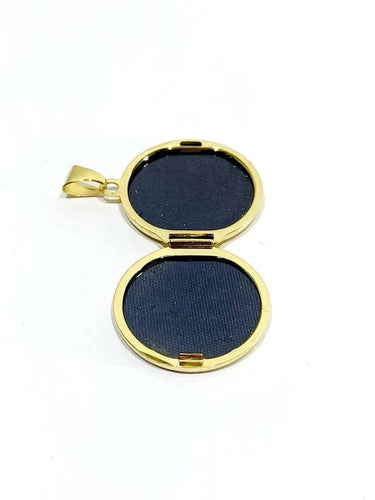 Pendentif Pendentif porte-photo rond en or jaune 18 carats 58 Facettes