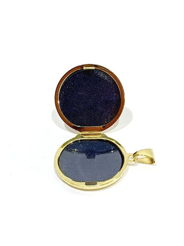 Pendentif Pendentif porte-photo rond en or jaune 18 carats 58 Facettes