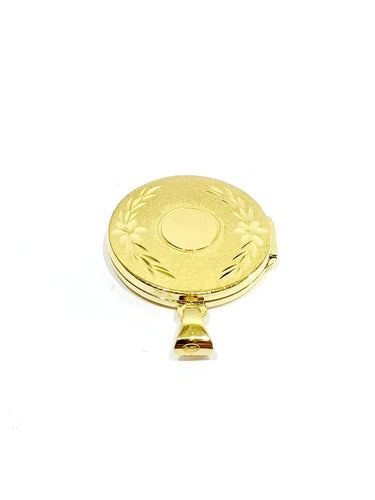 Pendentif Pendentif porte-photo rond en or jaune 18 carats 58 Facettes