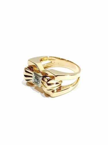 Bague 52.5 Bague nœud papillon en or rose 18 carats et diamant 58 Facettes