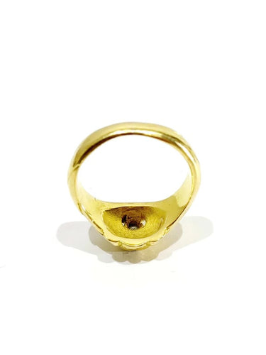 Bague 54 Bague tête de lion en or jaune 18 carats et diamant 58 Facettes