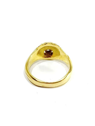Bague 54 Bague tête de lion en or jaune 18 carats et diamant 58 Facettes