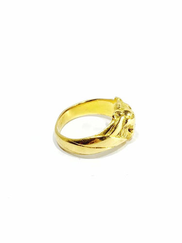 Bague 54 Bague tête de lion en or jaune 18 carats et diamant 58 Facettes