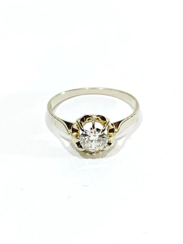 Bague 53 Bague solitaire en or blanc avec diamant 0,45 ct 58 Facettes