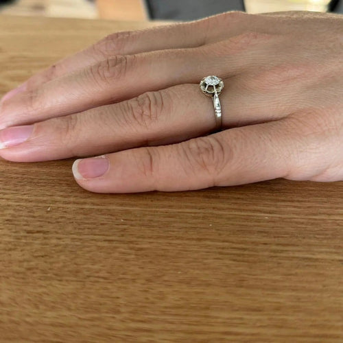 Bague 53 Bague solitaire en or blanc avec diamant 0,45 ct 58 Facettes