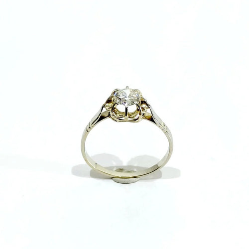 Bague 53 Bague solitaire en or blanc avec diamant 0,45 ct 58 Facettes
