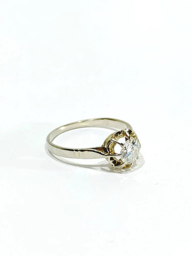 Bague 53 Bague solitaire en or blanc avec diamant 0,45 ct 58 Facettes