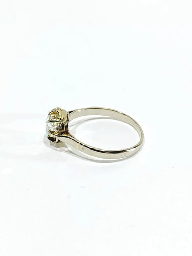 Bague 53 Bague solitaire en or blanc avec diamant 0,45 ct 58 Facettes