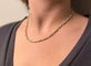 Collier Collier en or jaune 18 carats et perles de verre bleues 58 Facettes