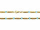 Collier Collier en or jaune 18 carats et perles de verre bleues 58 Facettes