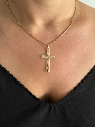 Pendentif Pendentif croix en or rose 18 carats 58 Facettes