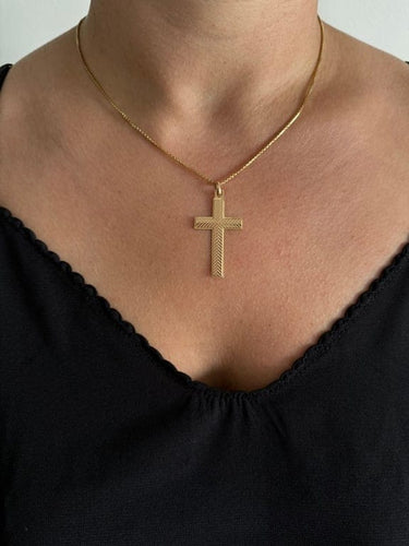 Pendentif Pendentif croix en or rose 18 carats 58 Facettes