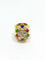 Bague 51 Bague en or jaune 18 carats avec diamants, rubis, émeraudes et saphirs 58 Facettes