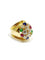 Bague 51 Bague en or jaune 18 carats avec diamants, rubis, émeraudes et saphirs 58 Facettes