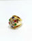Bague 51 Bague en or jaune 18 carats avec diamants, rubis, émeraudes et saphirs 58 Facettes