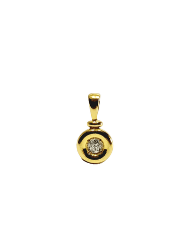 Pendentif Pendentif en or jaune 18 carats et diamant taille brillant 58 Facettes