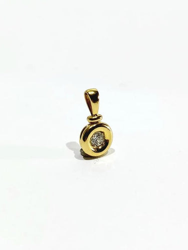 Pendentif Pendentif en or jaune 18 carats et diamant taille brillant 58 Facettes