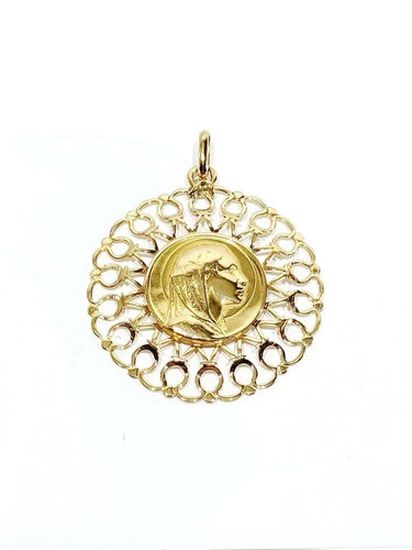 Pendentif Médaille Vierge - Pendentif en or jaune 18 carats 58 Facettes