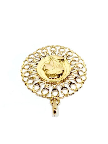 Pendentif Médaille Vierge - Pendentif en or jaune 18 carats 58 Facettes