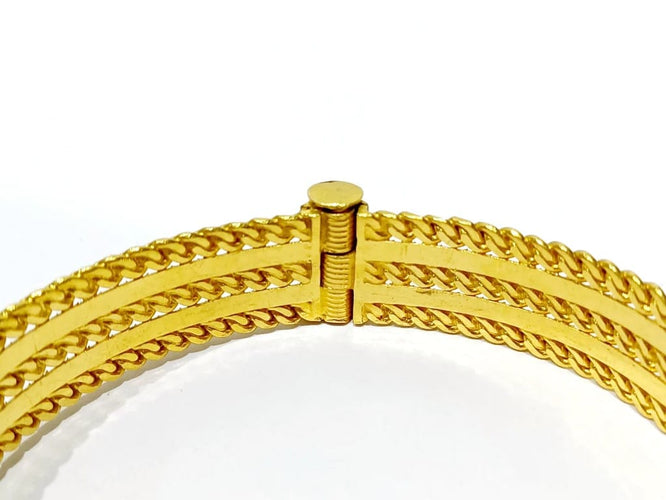 Bracelet Bracelet serpent rigide en or jaune 18 carats et rubis 58 Facettes