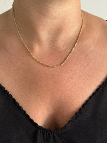 Collier Chaîne maille forçat en or jaune 18 carats 58 Facettes