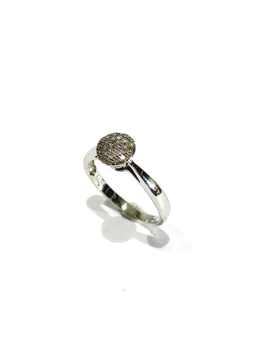 Bague 50.5 Bague en or blanc 18 carats pavée de diamants 58 Facettes