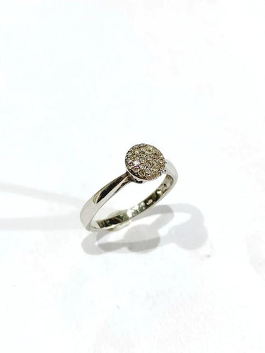 Bague 50.5 Bague en or blanc 18 carats pavée de diamants 58 Facettes