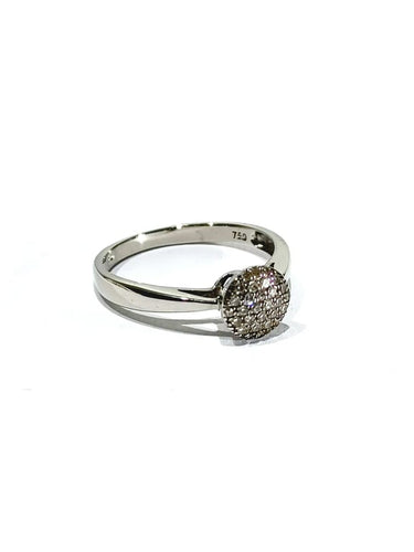 Bague 50.5 Bague en or blanc 18 carats pavée de diamants 58 Facettes