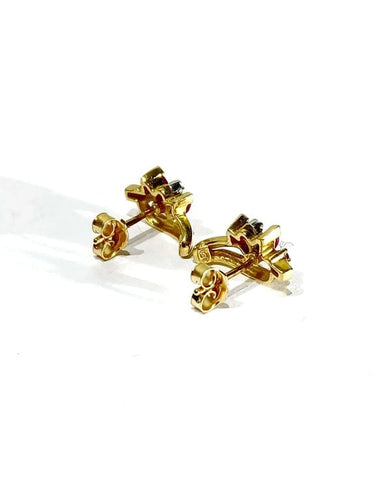 Boucles d'oreilles Boucles d’oreilles en or jaune 18 carats, diamants et rubis 58 Facettes