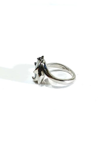 Bague 53 Bague en or blanc 18 carats à opale 58 Facettes
