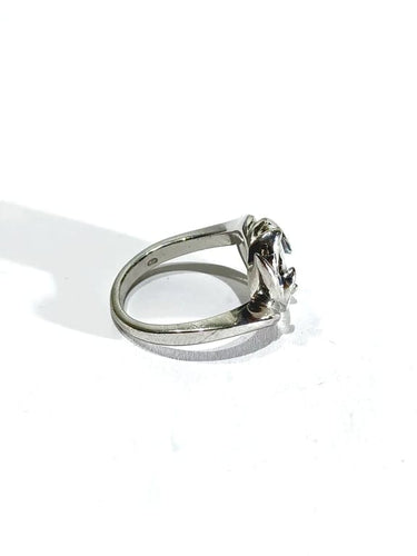 Bague 53 Bague en or blanc 18 carats à opale 58 Facettes