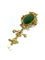 Pendentif Broche pendentif en or jaune 18 carats avec jade et perle 58 Facettes