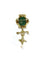 Pendentif Broche pendentif en or jaune 18 carats avec jade et perle 58 Facettes