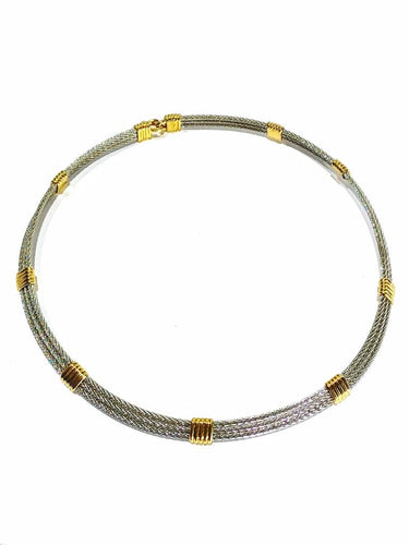 Collier Fred Force 10 - Collier ras de cou en or 18 carats et acier 58 Facettes