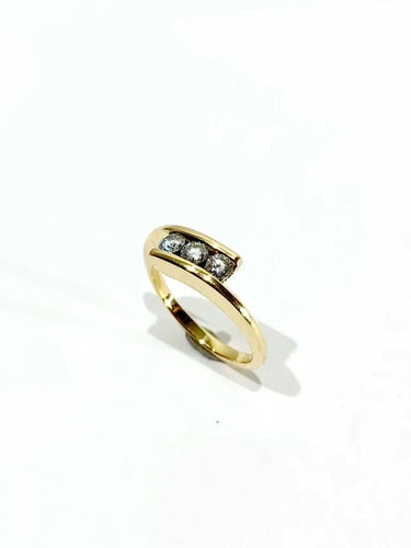 Bague 54 Alliance - Bague en or champagne 18 carats et diamants 58 Facettes 3470