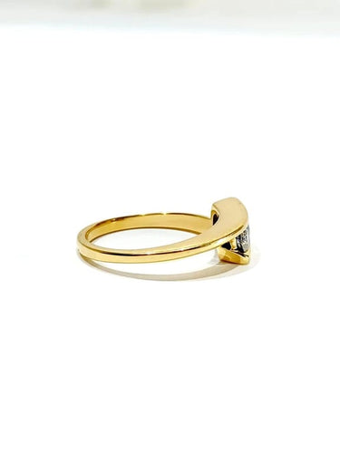 Bague 54 Alliance - Bague en or champagne 18 carats et diamants 58 Facettes 3470