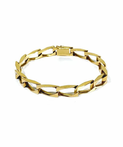 Gourmette homme en or rose 18 carats, maille cheval 58 Facettes