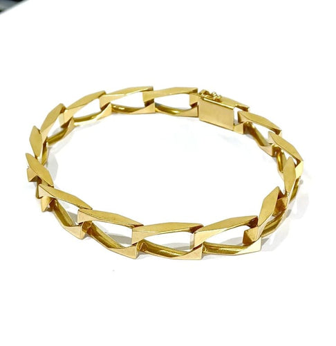 Gourmette homme en or rose 18 carats, maille cheval 58 Facettes