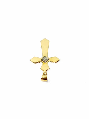 Pendentif Pendentif croix en or rose 18 carats et diamant 58 Facettes