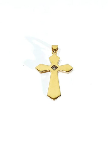 Pendentif Pendentif croix en or rose 18 carats et diamant 58 Facettes