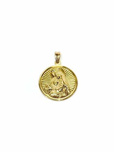 Pendentif Médaille du scapulaire recto verso en or rose 18 carats 58 Facettes