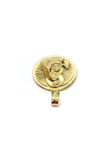 Pendentif Médaille du scapulaire recto verso en or rose 18 carats 58 Facettes