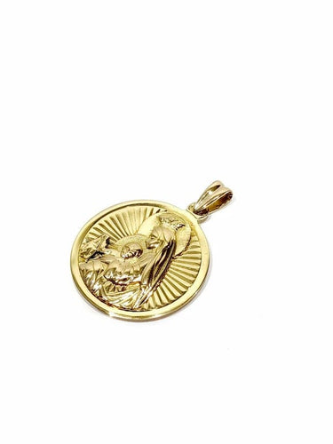 Pendentif Médaille du scapulaire recto verso en or rose 18 carats 58 Facettes