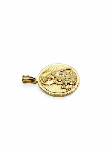 Pendentif Médaille du scapulaire recto verso en or rose 18 carats 58 Facettes