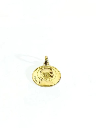 Pendentif Emile Dropsy – Médaille Vierge en or jaune 18 carats 58 Facettes