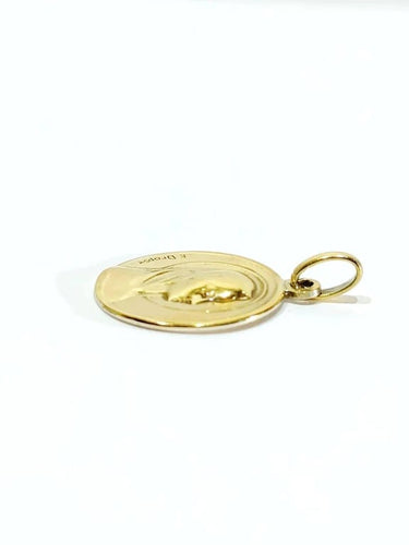 Pendentif Emile Dropsy – Médaille Vierge en or jaune 18 carats 58 Facettes