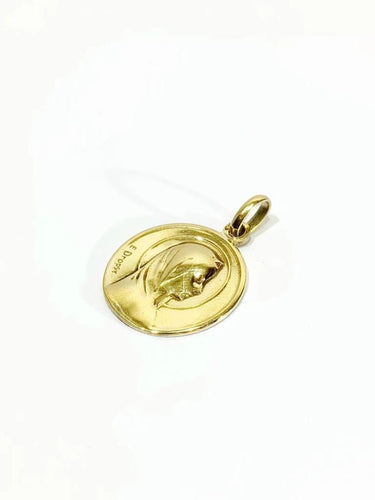Pendentif Emile Dropsy – Médaille Vierge en or jaune 18 carats 58 Facettes
